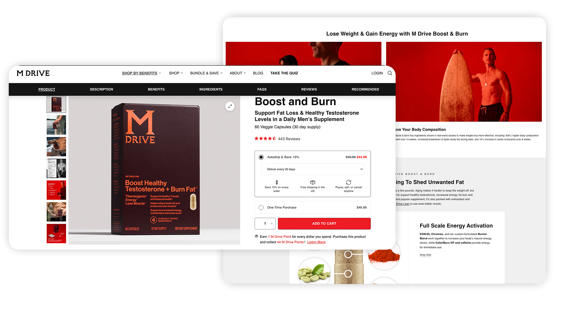 MDrive PDP subscription landing page