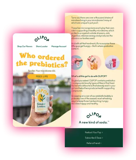 Olipop email segmentation post-purchase education