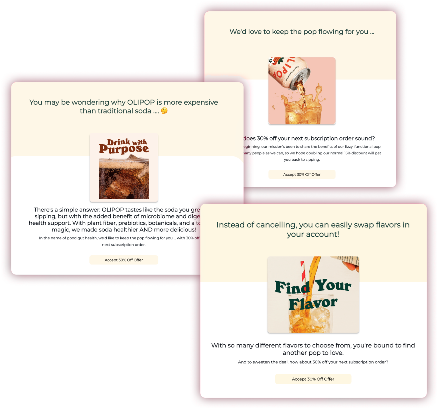 Olipop reduces subscription churn with rebuttal offers