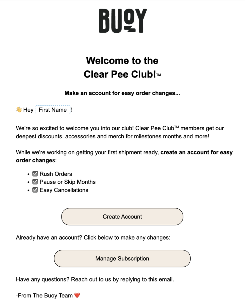 welcome email series