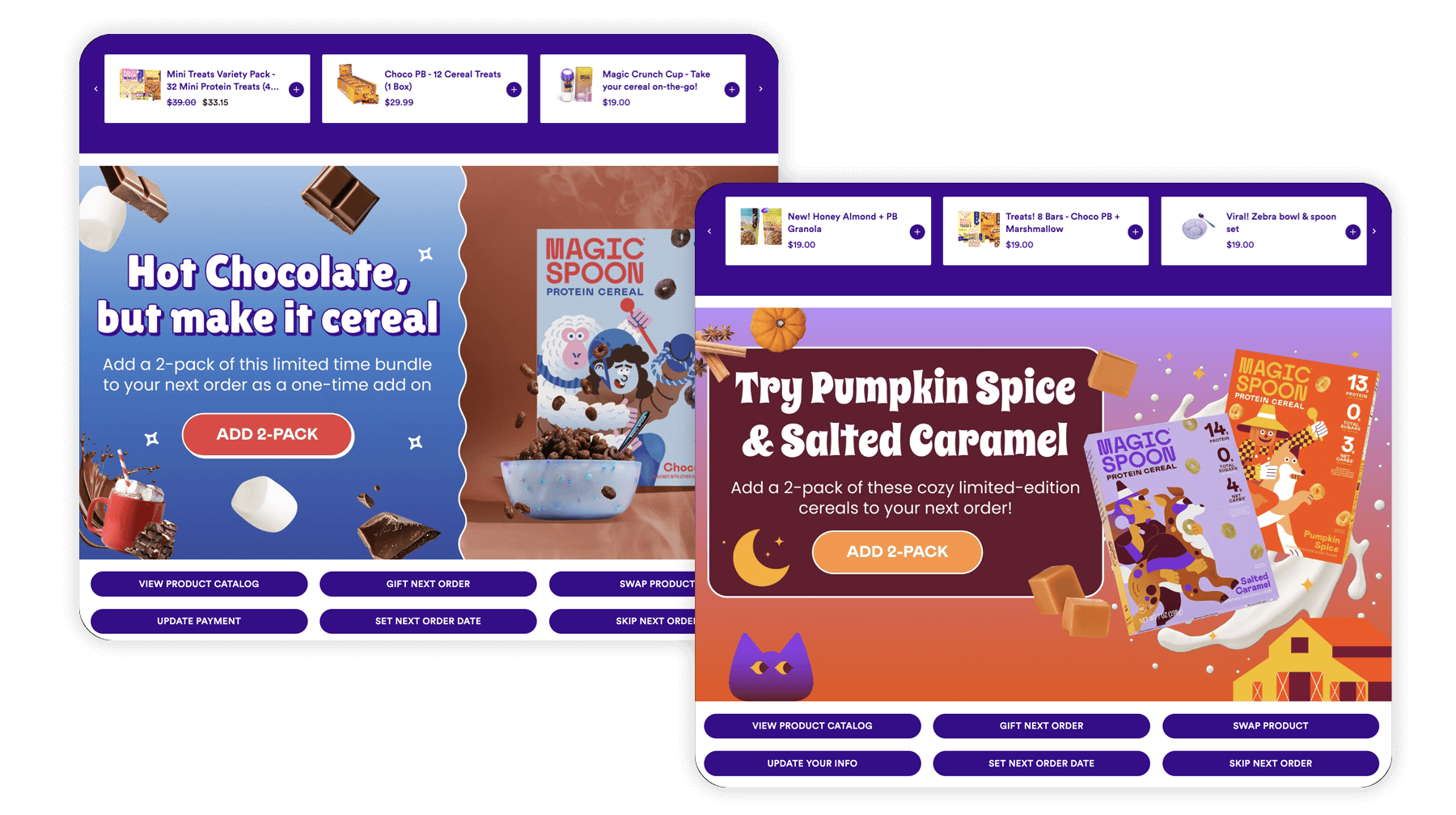 Magic Spoon customer portal examples