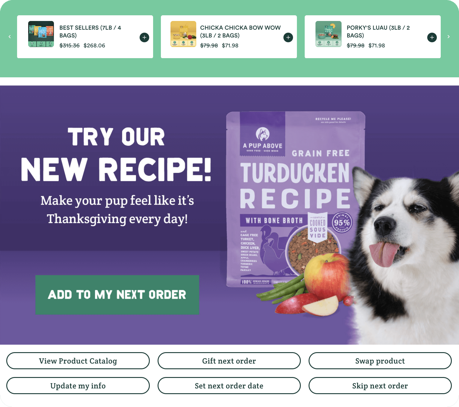 A Pup Above customer portal design example