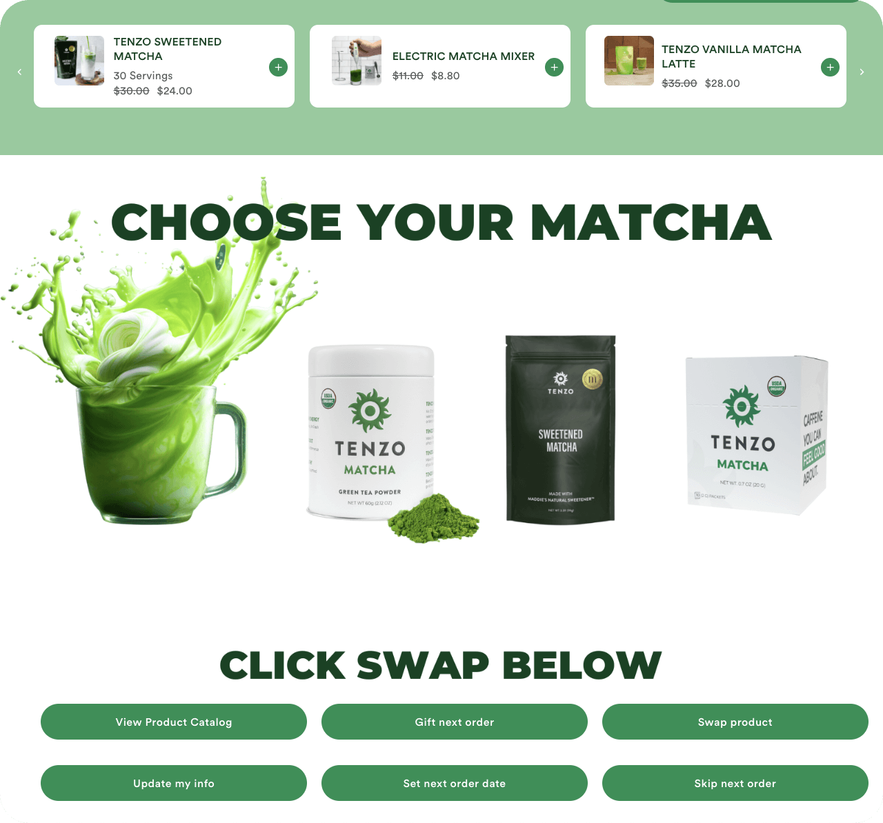 Tenzo customer portal design example