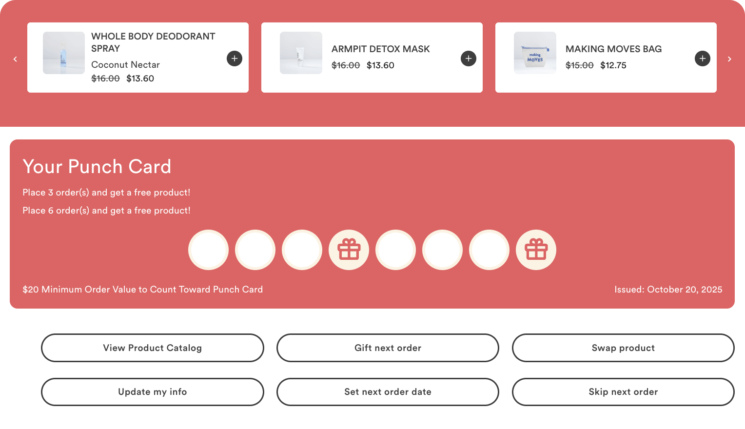 Curie Stay Digital Punch Card