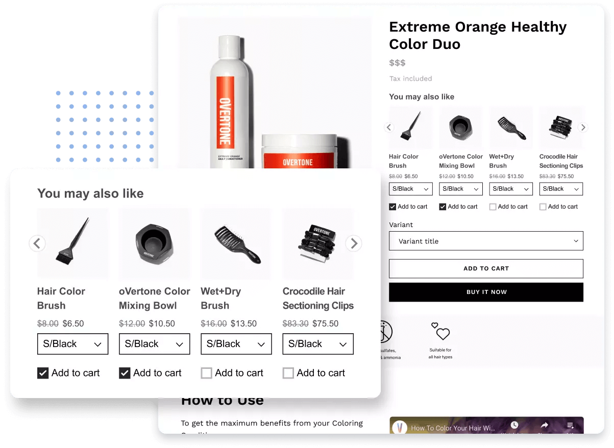 Overtone product page popup offer