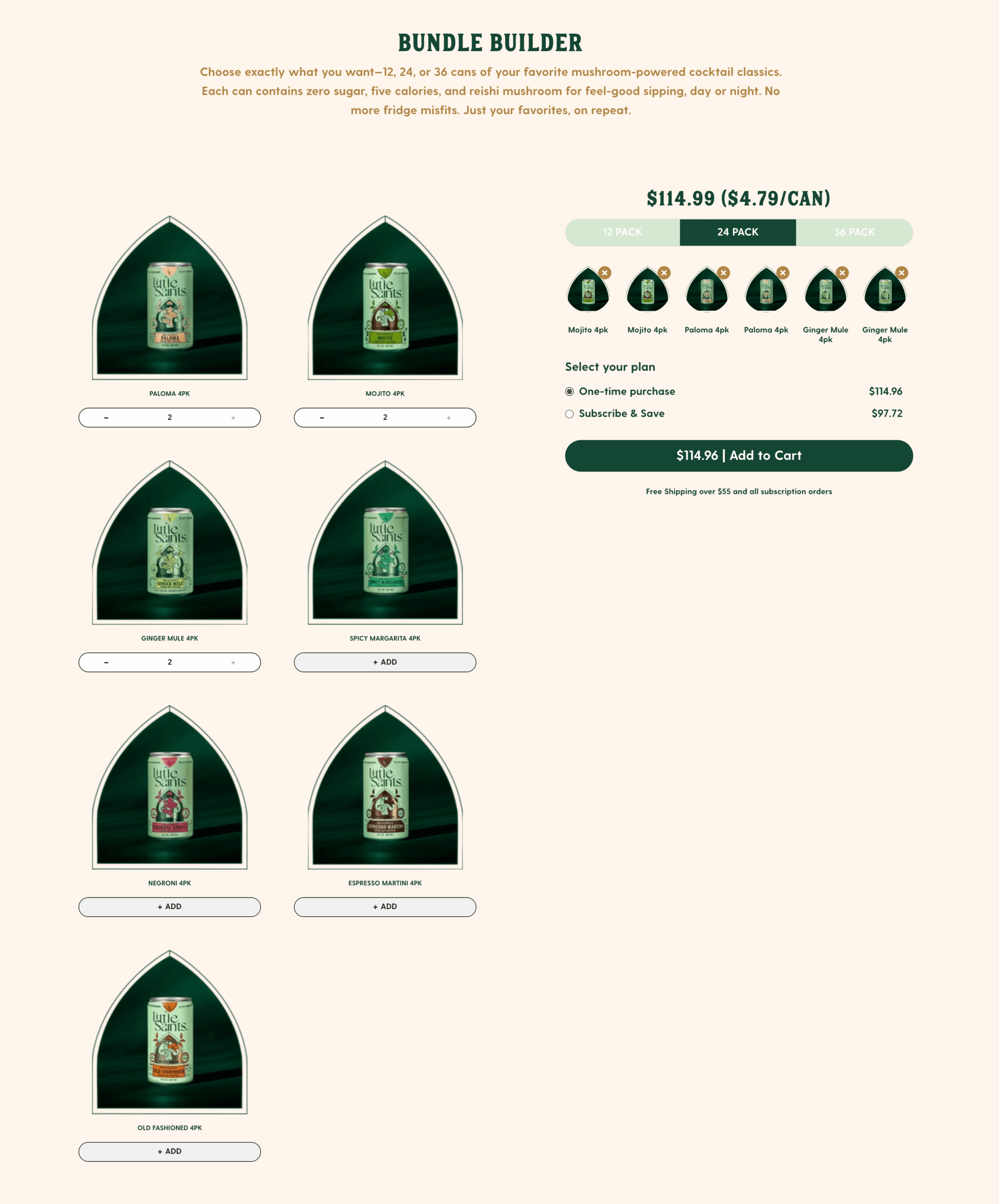 Little Saints bundle builder, powered by Stay AI