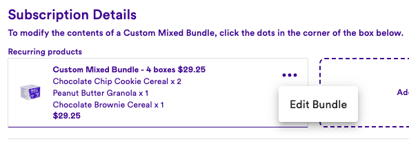 Magic Spoon custom mixed bundle in Stay customer portal