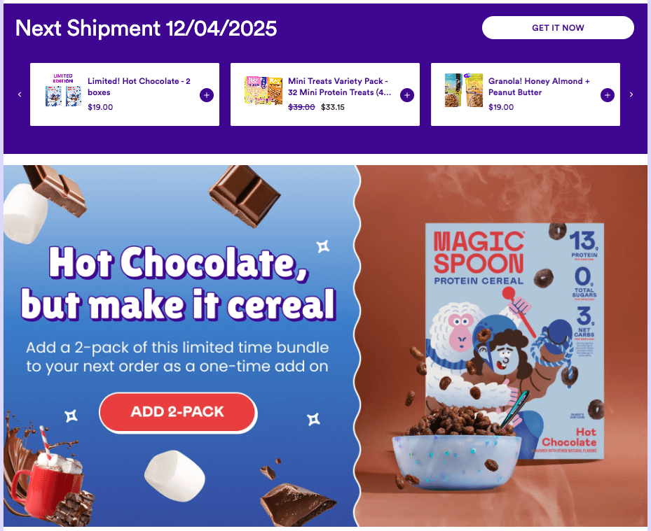 Magic Spoon Stay customer portal