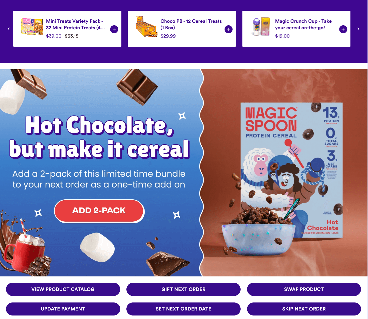 Magic Spoon Stay AI customer portal