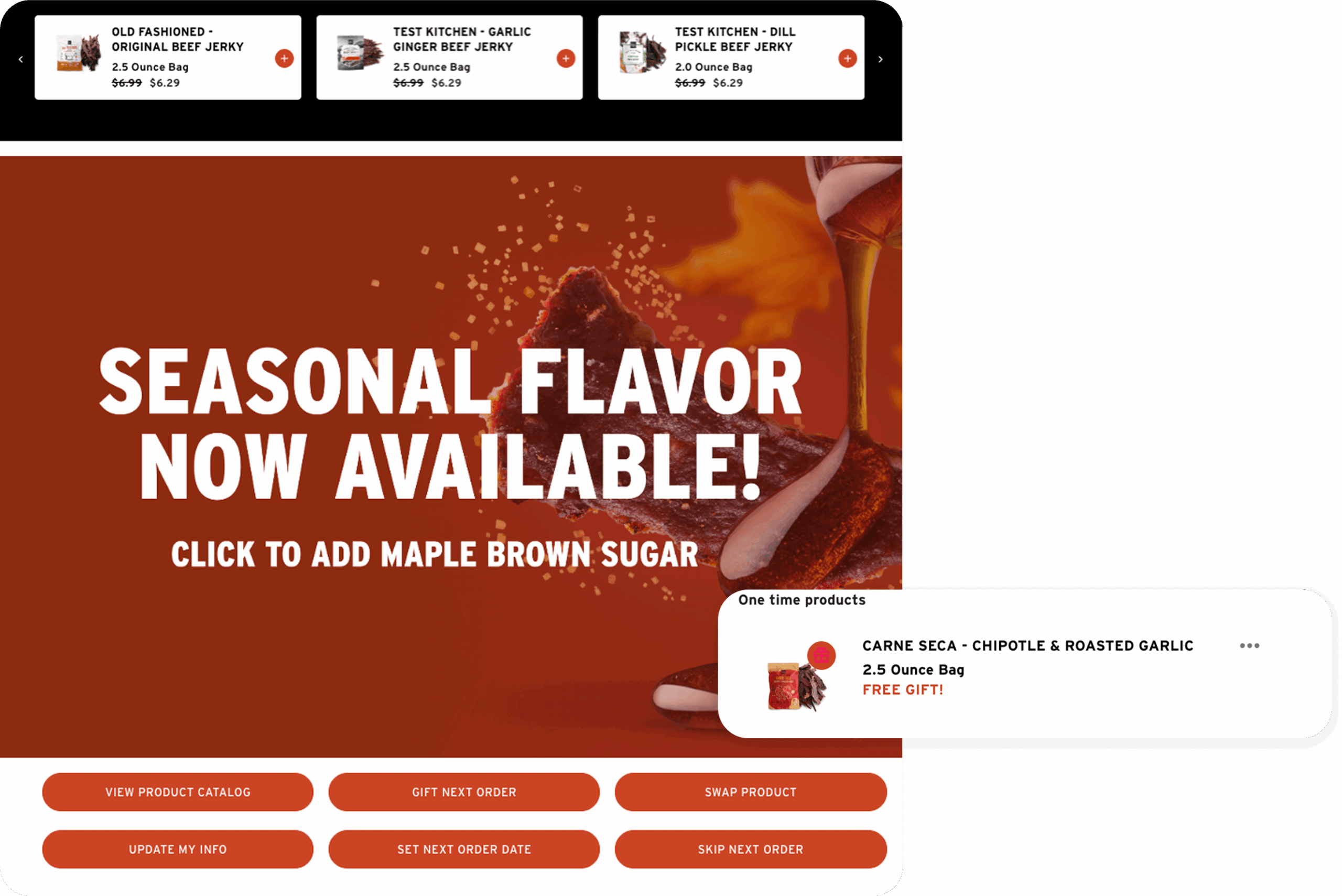 People's Choice Beef Jerky customer portal example