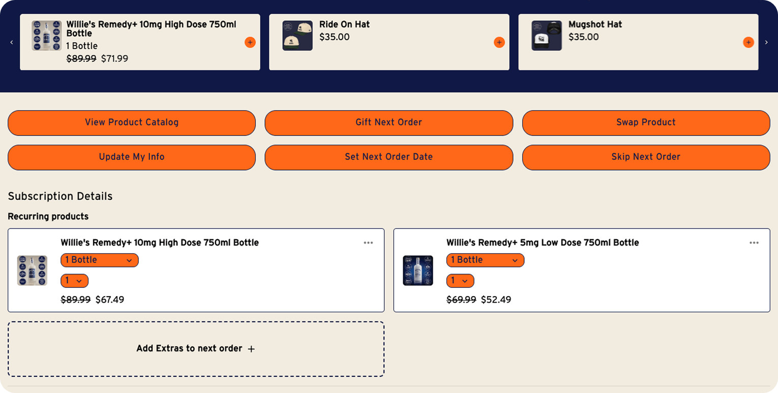 Willie's Remedy subscription portal