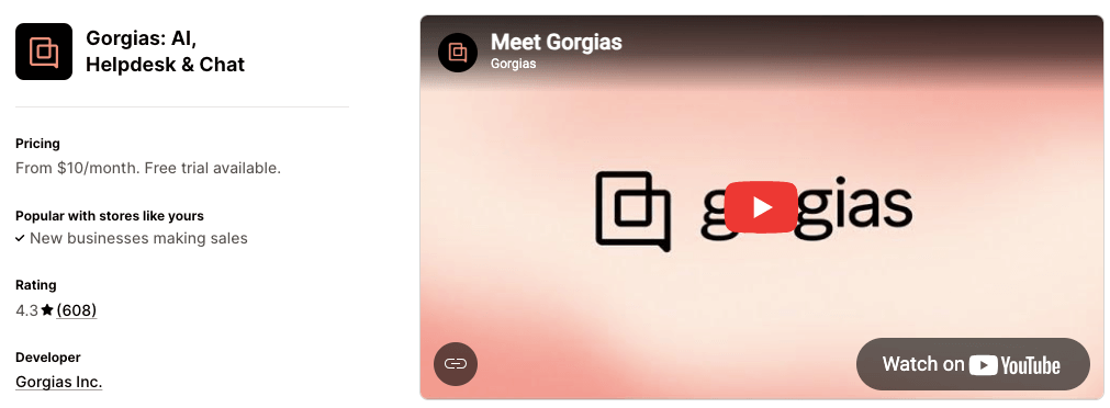 Gorgias Shopify chatbot